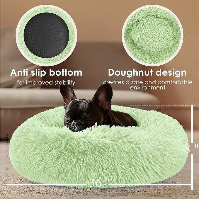 Extra Large Dog Beds, 36 Inch Human Dog Anxiety Relief Comfort Bed, Indestructible & Chew Proof Pet Beds (Green)