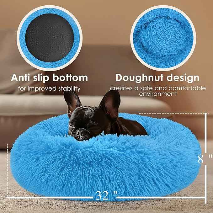 Dog Beds Large Sized Dog and Cats, 32in Pet Beds for Large Pet, Washable Indestructible Extra Large Dog Bed (Light Blue)
