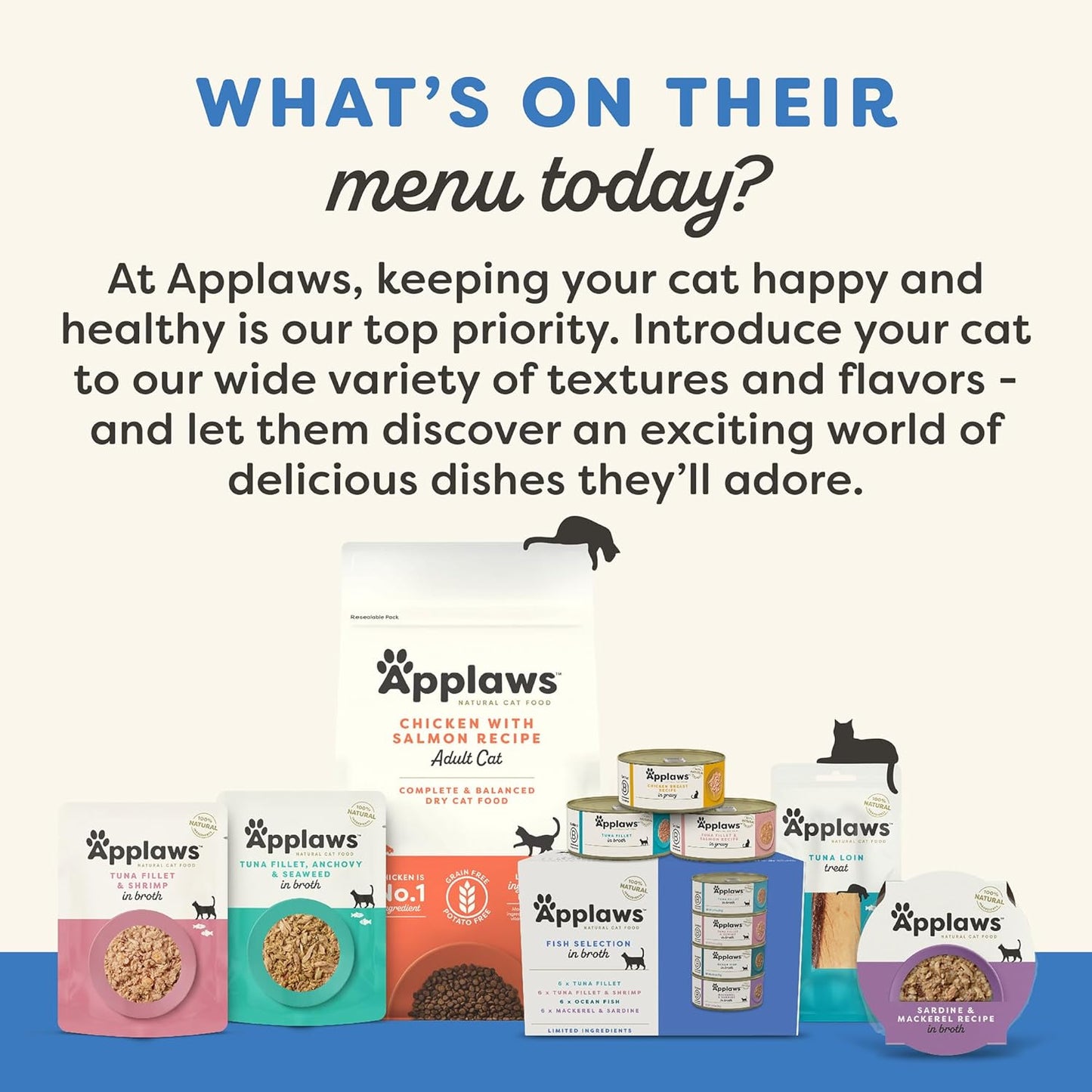 Applaws Natural Wet Cat Food in Gravy, Limited Ingredient Wet Cat Food Pouches, No Additives, Made with Natural Ingredients, Tuna with Salmon in Gravy (12 x 2.47oz Pouches)