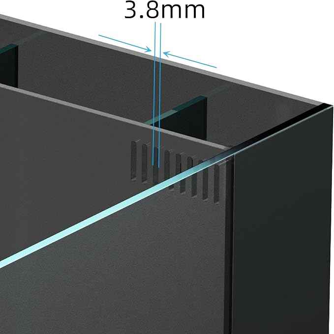 Landen 40C 11 Gallon Ultra Clear Glass Rimless Low Iron Aquarium Tank with Rear Filtration Chamber(Return Pump Included) for Salt and Fresh Water,15.8Wx15.8D×15.8H in(40x40x40cm) 6mm Thickness