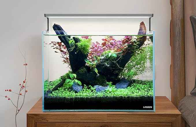Landen 45P 10 Gallon Rimless Low Iron Aquarium Fish Tank,W17.7×D11.8×H11.8 in(45x30x30cm) 5mm Thickness with Nano Foam Leveling Mat