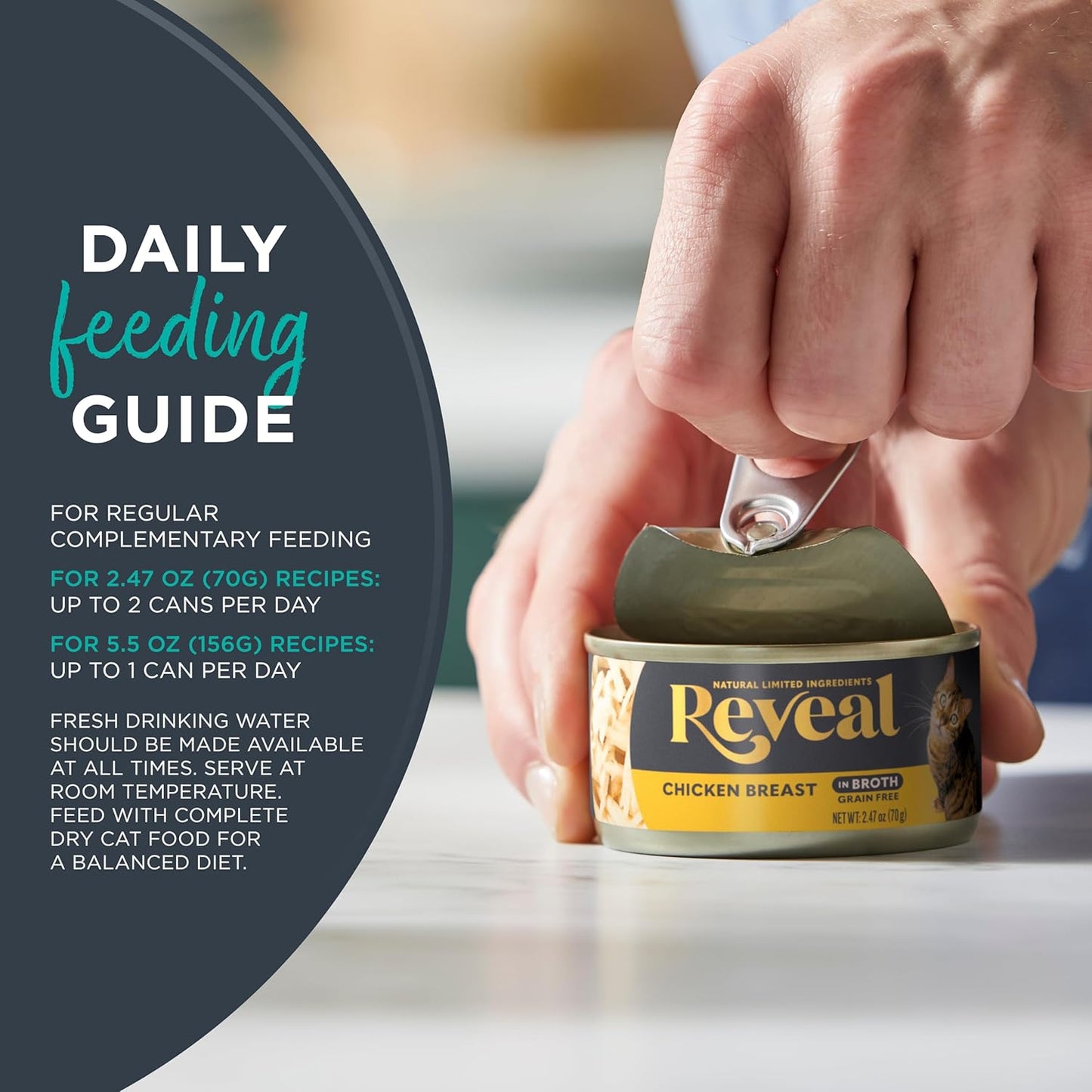 Reveal Natural Wet Cat Food, 24 Count, Grain Free, Limited Ingredient Canned Food for Cats, Tuna with Seaweed in Broth, 2.47 oz Cans