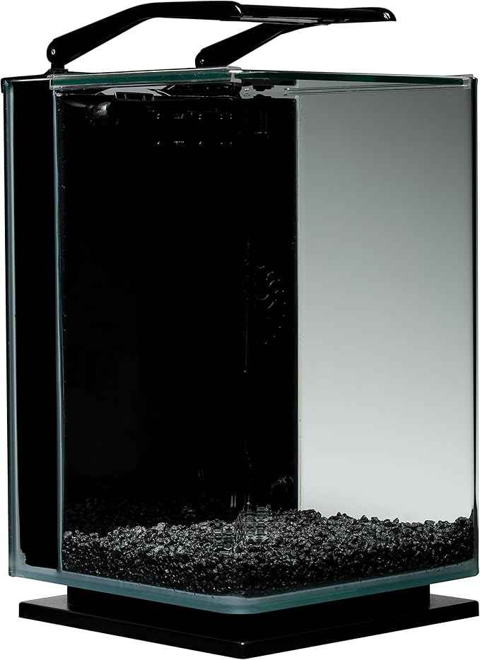 Marineland Portrait Glass LED Aquarium Kit, 5 Gallons, Hidden Filtration,Black