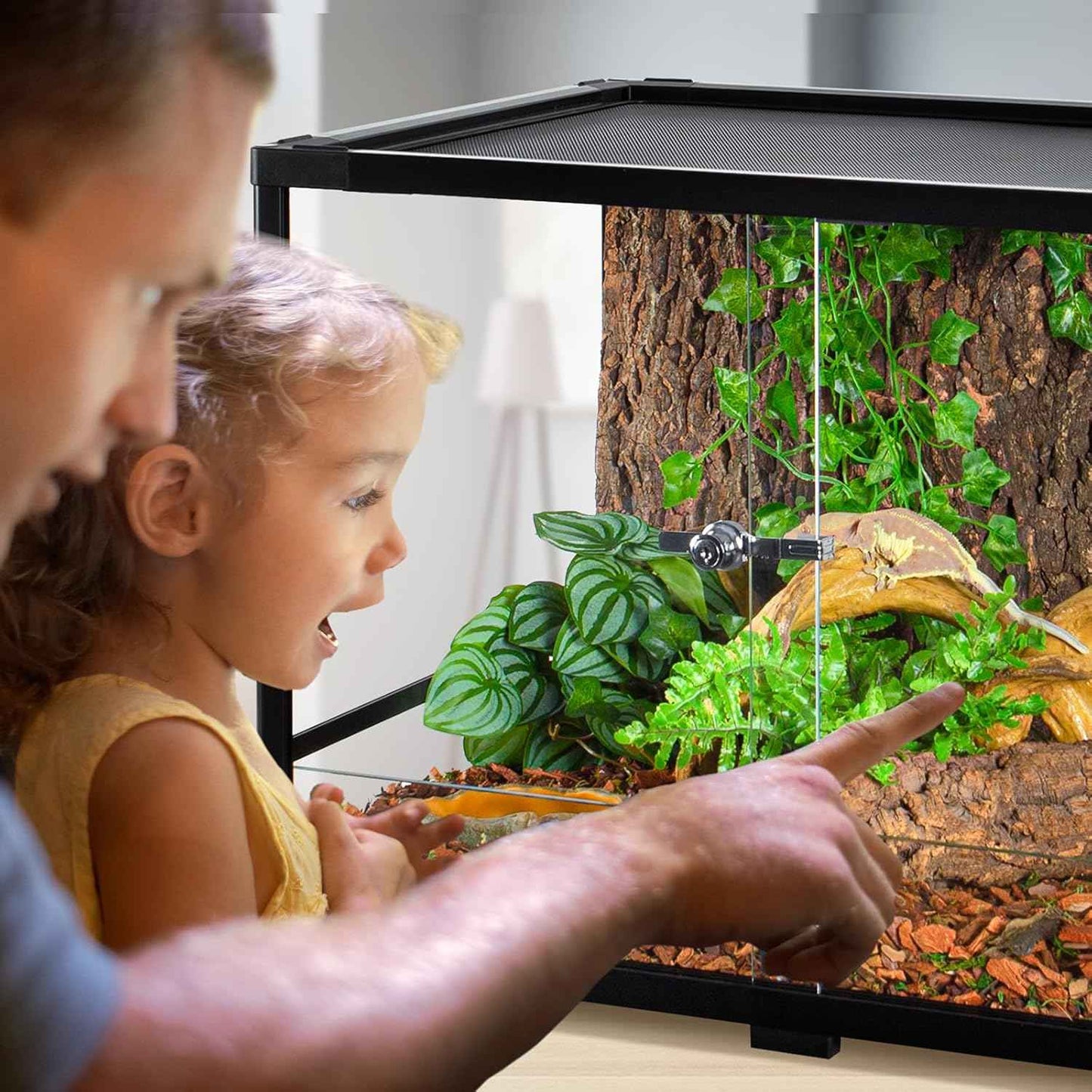 50 Gallon Reptile Tank, Glass Reptiles Terrarium 36" x 18" x 18", Sliding Door, Top Ventilation, Cable Pass, Humidify Hole, Glass Reptile Cage Habitat for Bearded Dragon, Lizard, Snake, Gecko
