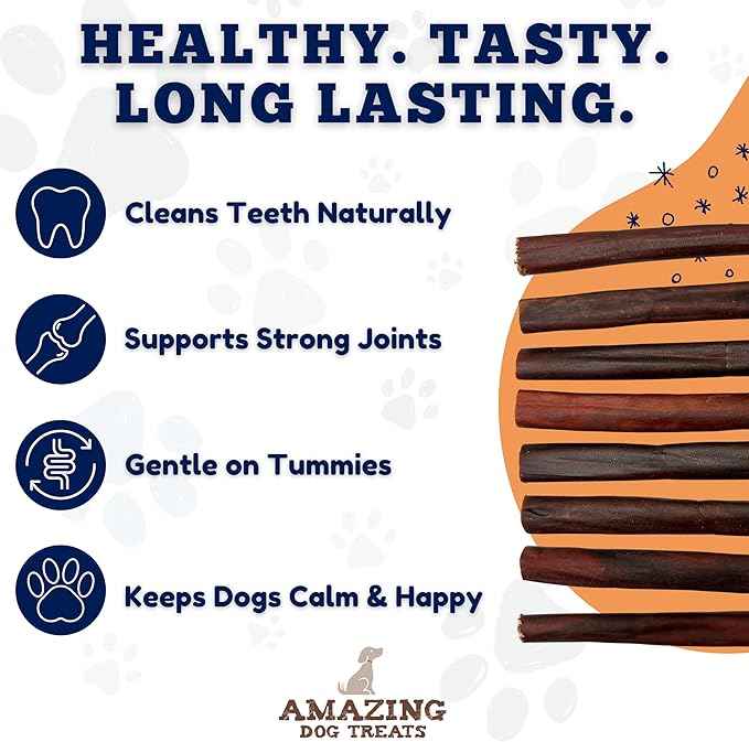 Amazing Dog Treats 12 Inch Collagen Stick - (10 Count)- Collagen Sticks for Dogs - No Hide Dog Bones