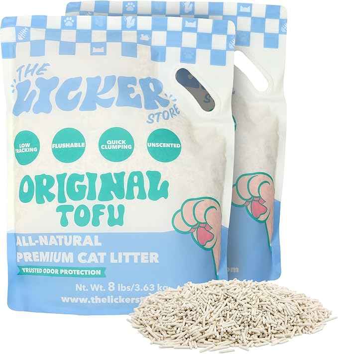 CLR3008A-SET2 Ultra Absorbent Fast Clumping, Flushable, Natural Ingredient, Odor Control, Low Dust and Low Tracking Tofu Cat Litter, 8 LBS x 2 Bags