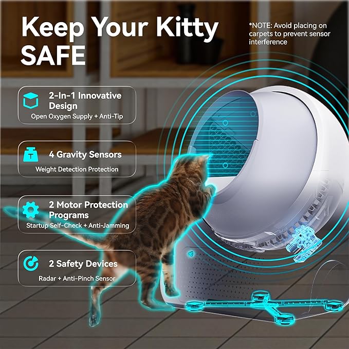 CATLINK Luxury Pro-X Automatic Self-Cleaning Cat Litter Box, Health Monitoring, Automatic Cat Litter Box for Multiple Cats, Triple Odor Control, Large Wastes Bin Capacity, Includes C70 and 60 Liners