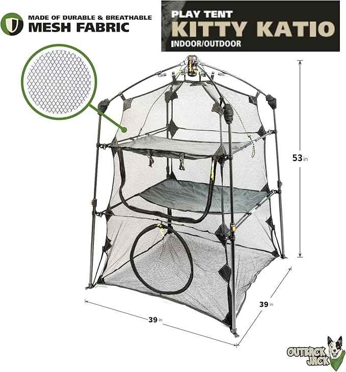 Outback Jack Catio Outdoor Cat Enclosure, (Kitty Katio) for Indoor Cat or Multiple Cats - Portable Tent, Play Tent for Cats, Catio, Outside Enclosure