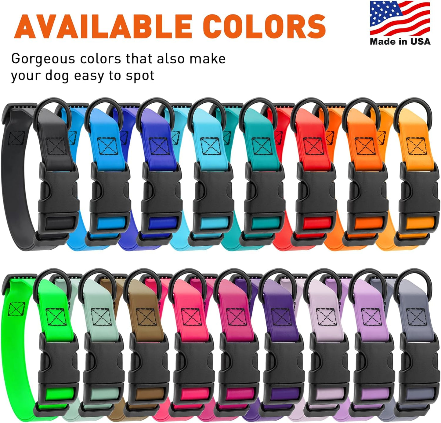 Dogline Biothane Waterproof Dog Collar with Quick Release Buckle Strong Coated Nylon Webbing with Odor- Proof for Easy Care Easy to Clean Fits Small Medium Large Dogs, Amethyst Purple 1" W 15-23" L