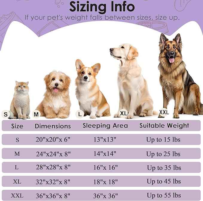 Extra Large Dog Beds, 36 Inch Human Dog Anxiety Relief Comfort Bed, Indestructible & Chew Proof Pet Beds (Purple)