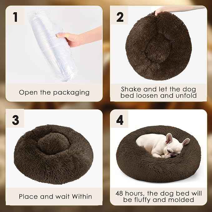 Extra Large Dog Beds, 36 Inch Human Dog Anxiety Relief Comfort Bed, Indestructible & Chew Proof Pet Beds (Coffee)