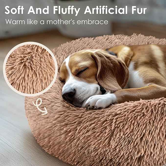 Dog Beds Large Sized Dog and Cats, 32in Pet Beds for Large Pet, Washable Indestructible Extra Large (Camel)