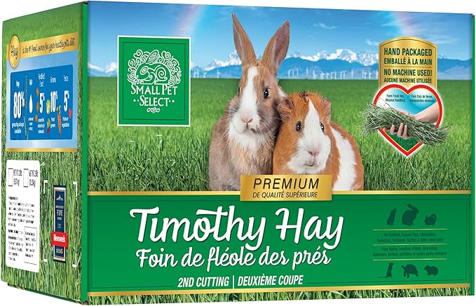 Small Pet Select 2nd Cutting Perfect Blend Timothy Hay Pet Food for Rabbits, Guinea Pigs, Chinchillas and Other Small Animals, Premium Natural Hay Grown in The US, 10 LB