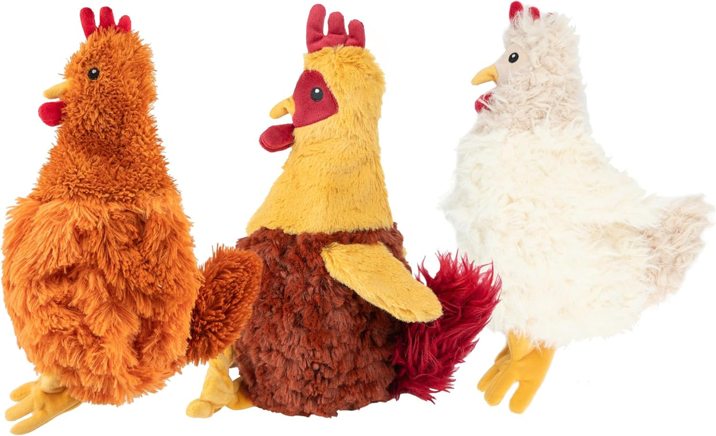 Best Pet Supplies Interactive Squeaky Dog Chew Toy, Ideal Dog Toys for Chewers, Small, Medium & Large Dogs, and Fetch Lovers - Crinkle Chicken (Wine Red), Large