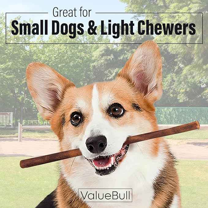 ValueBull Collagen Sticks for Small Dogs, 12 Inch Thin Chews, Natural Dog Treats, 50 Count Bulk Pack - Supports Joints, Skin & Coat with Chondroitin & Glucosamine