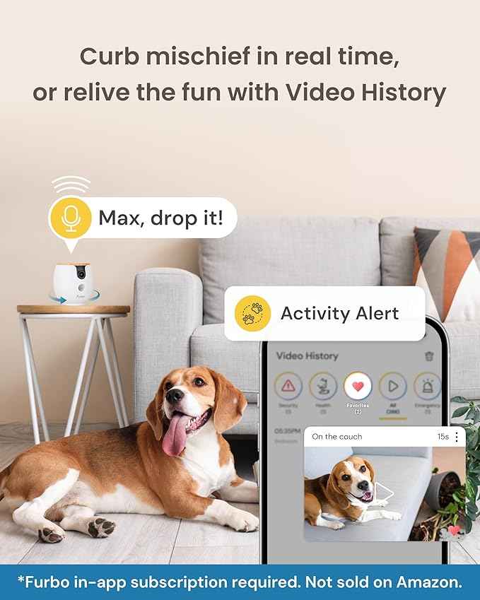 Furbo Mini 360° [Subscription Required] New 2K QHD Pet Camera - Unlock w/Paid Plan: Dog & Cat Safety Alerts, Rotating Treat Toss, 2-Way Speaker (Low Risk, 3mo Min. Cancel Anytime)