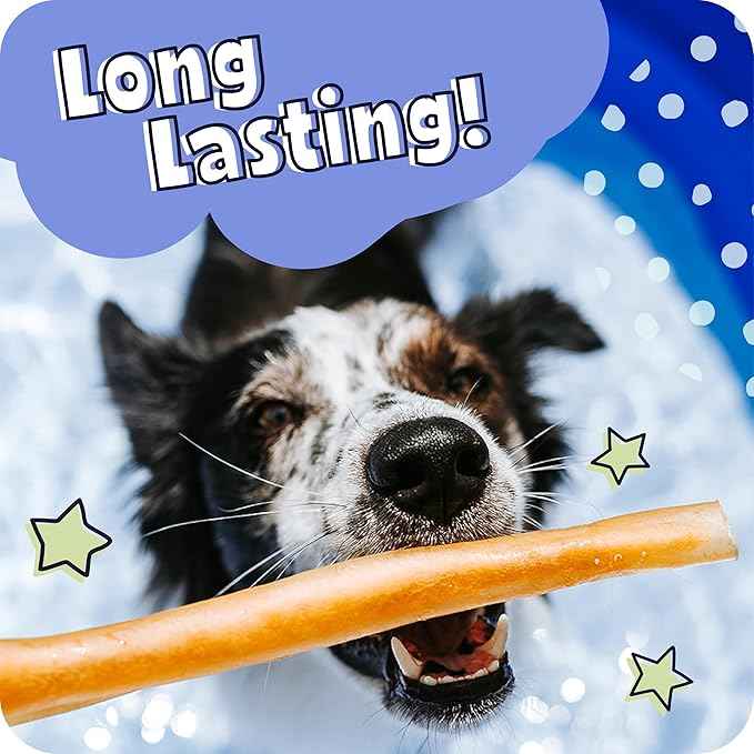 Pawstruck Natural Large Collagen Stick Barbells for Dogs - Vet-Approved Long Lasting Chew Alternative to Rawhide & Bully Sticks, with Glucosamine & Chondroitin - 6 Pack, Packaging May Vary
