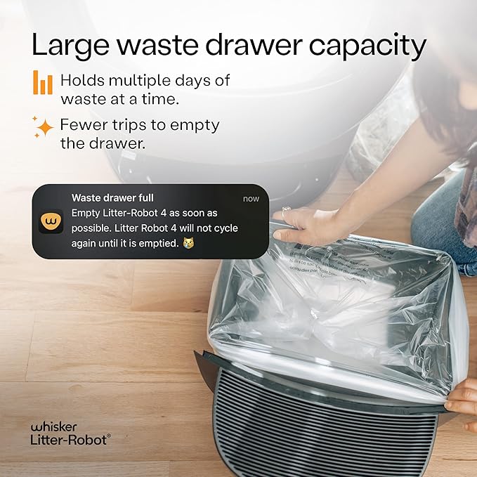 Litter-Robot 4 Supply Bundle by Whisker, Black - Automatic, Self-Cleaning Cat Litter Box, Includes Litter-Robot 4, 3 OdorTrap Refills, 10 Liners, 30 Cleaner Wipes, & 2 Carbon Filters
