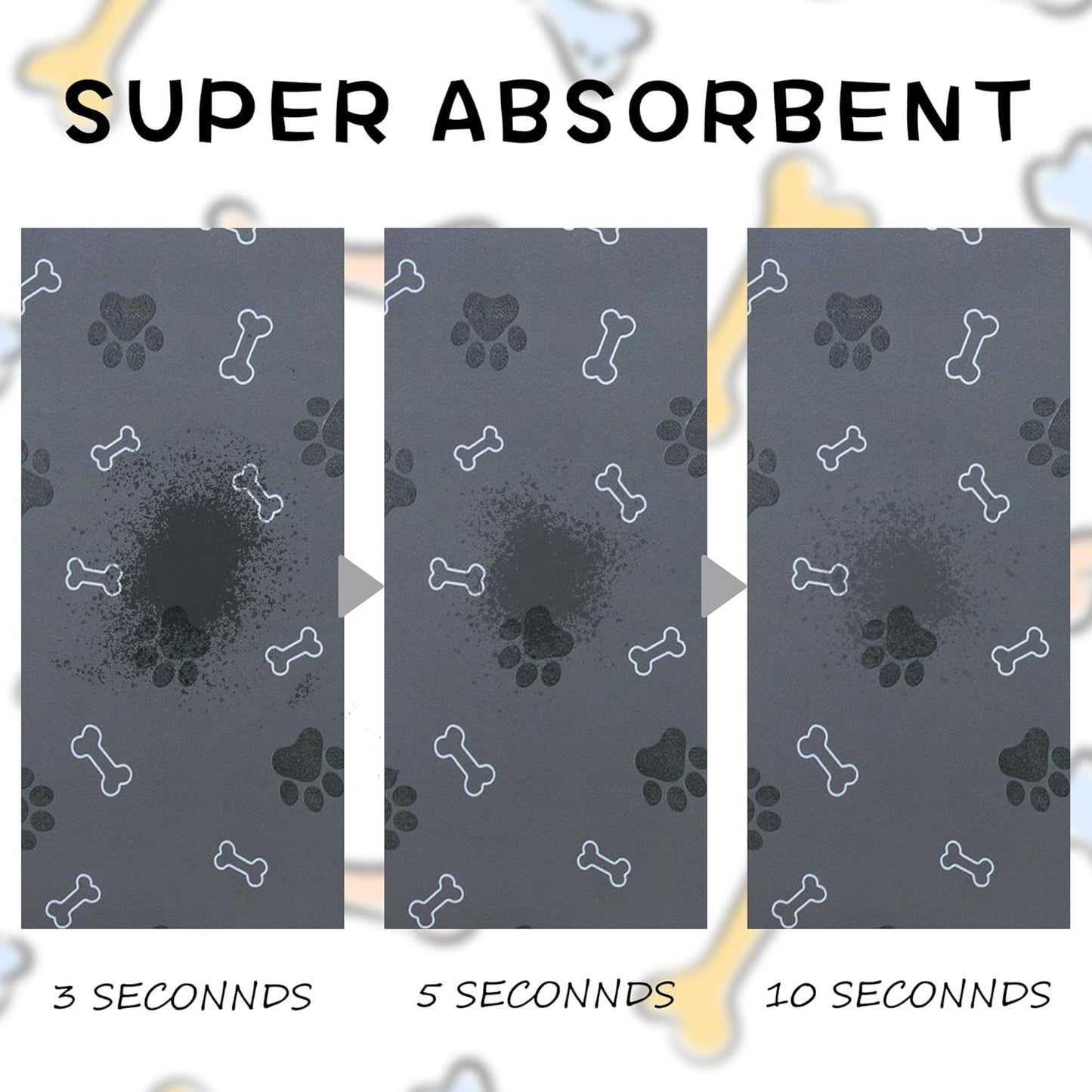 Pet Cat Dog Food Mat Non Slip Mat for Dog Water Bowl Mat Quick Dry Absorbent Cat Feeding Mat, 32 * 17 in, Black