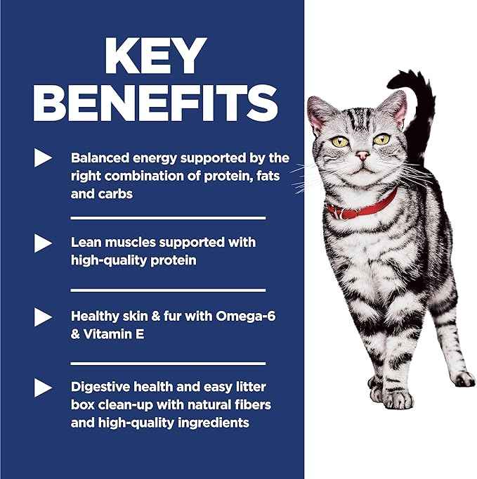 Hill's Science Diet Indoor, Adult 1-6, Easy Litter Box Cleanup, Dry Cat Food, Chicken Recipe, 7 lb Bag