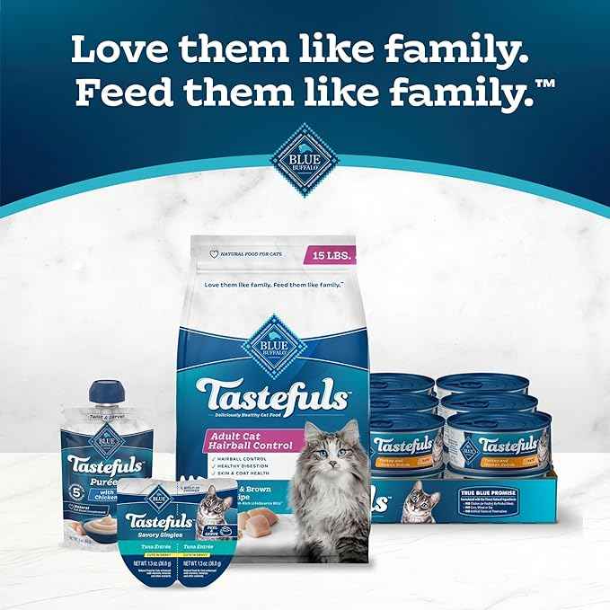 Blue Buffalo Tastefuls Natural Dry Food for Adult Cats, Hairball Control, Chicken & Brown Rice Recipe, 15-lb. Bag