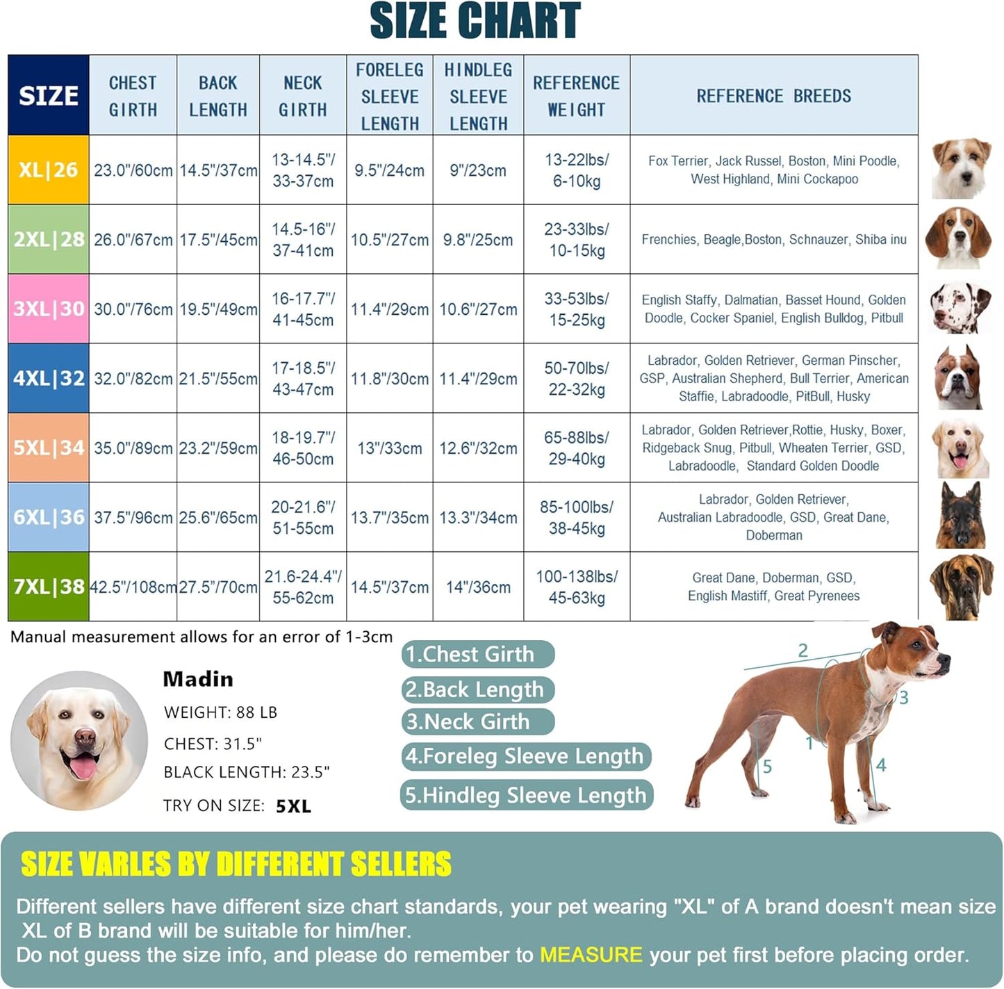Yeapeeto Dog Onesie Surgery Recovery Suit for Large Medium Bodysuit Dogs Pajamas PJS Full Body for Shedding, Prevent Licking, Wound Protection, Cone Alternative (5XL, Red)