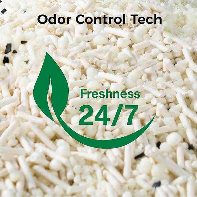 Mixed Tofu & Cassava Cat Litter, Plant-Based Unscented, Fast-Clumping, Dust-Free, Powerful Odor Control with Coconut Carbon, Lightweight, Low Tracking for Cat Owners