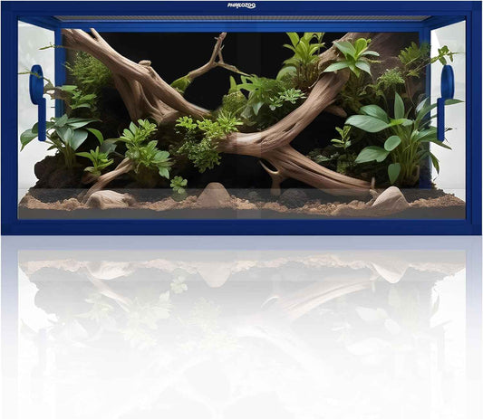 50 Gallon Bearded Dragon Tank, Reptile Enclosure for Easy Maintenance, Front Opening Reptile Tank with Top Screen Ventilation & Glass Sliding Door 36''x18''x18''