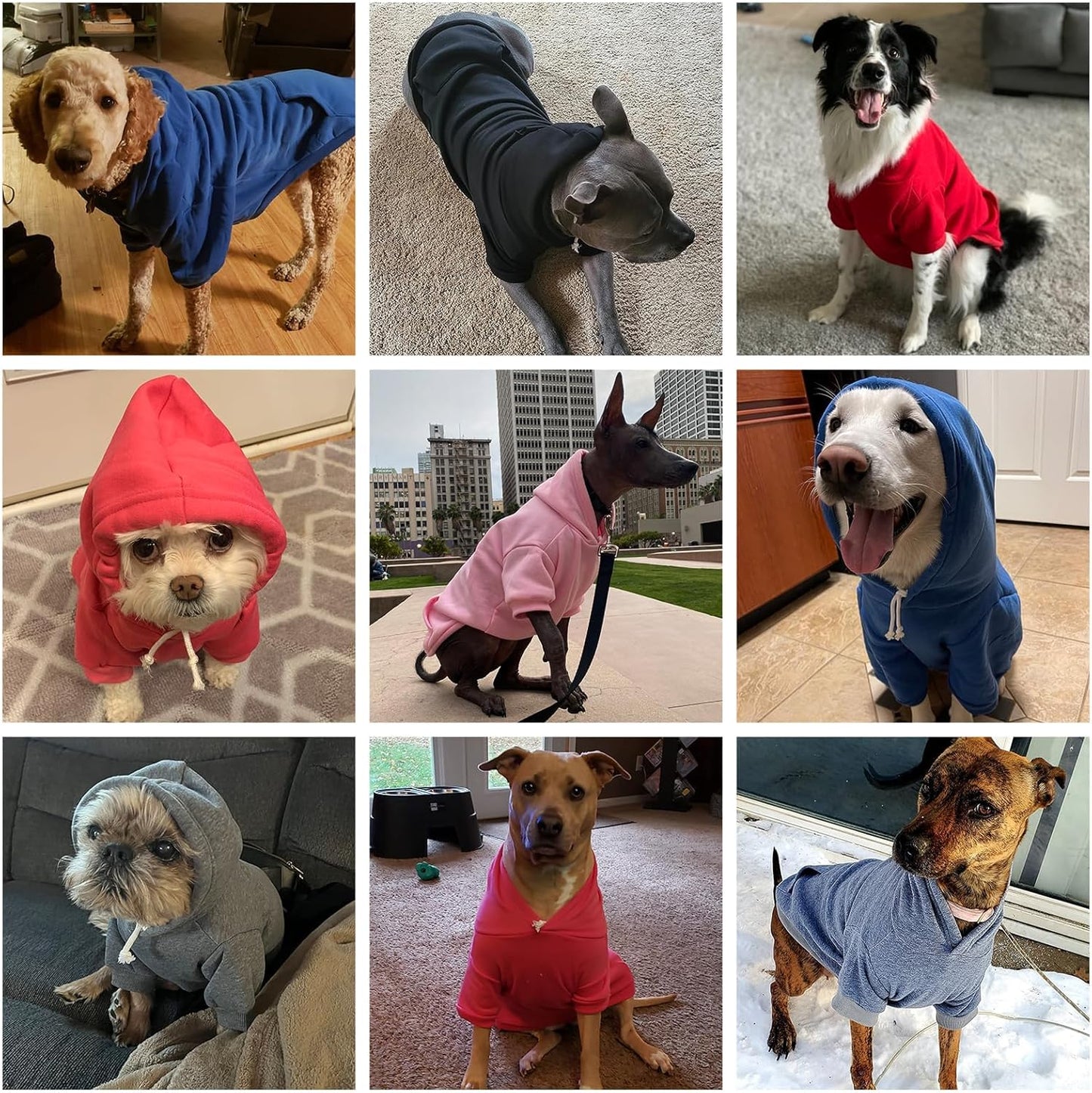 KOOLTAIL Basic Dog Hoodie - Soft and Warm Dog Hoodie Sweater with Leash Hole and Pocket, Dog Winter Coat, Cold Weather Clothes Sweatshirt for Small Medium Large Dogs Puppy Cat Boys Girls Pink SM