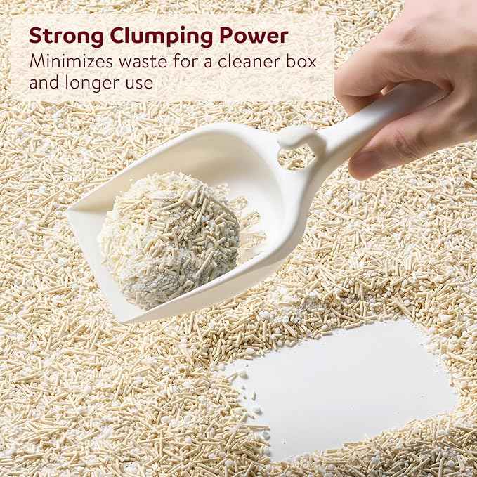 Premium Cassava & Tofu Cat Litter - Natural Ingredients, Quick Clumping, Long-Lasting Odor Control, Easy Scooping, Unscented, Dust-Free, Lightweight Pellets for Cats & Kittens