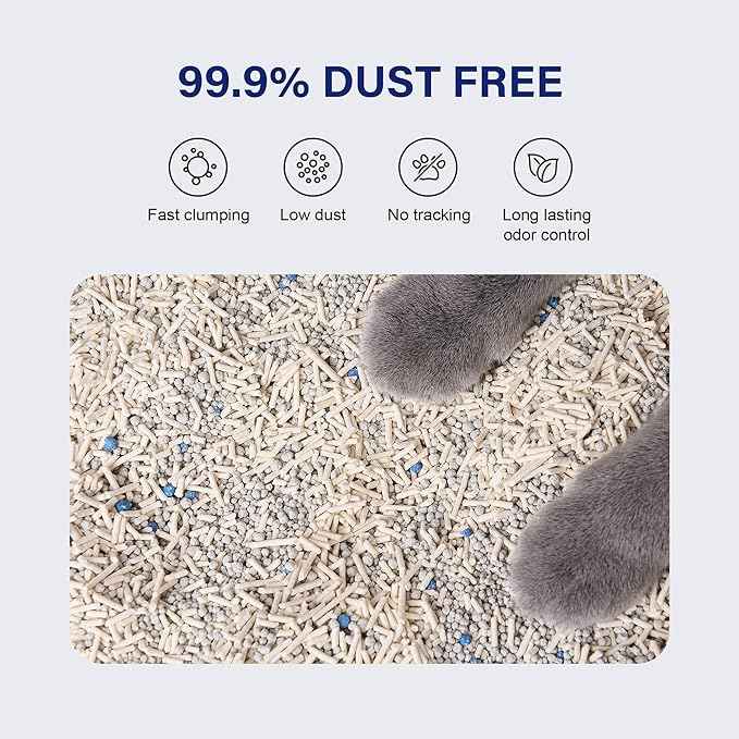 HONEY CARE Petrichor Mix Cat Litter I Tofu Cat Litter I Nature Plant-Based Pellets and Bentonite Sustainable I Low-Dust Qucik Clumping Superior Odor Control, 6 Lbs