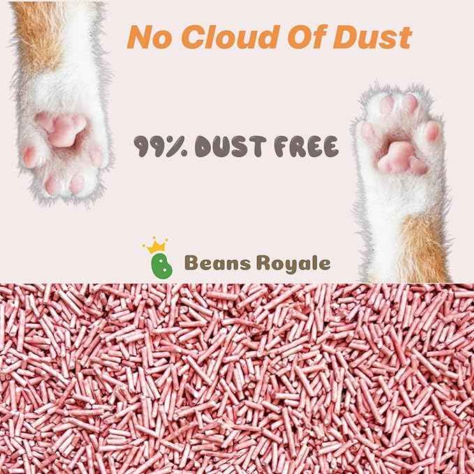 2pcs Pack (6L x 2) Tofu Cat Litter, Clumping Kitty Litter, Flushable,Pea Fiber,Dust Free, Odor Control, Low Tracking, Lightweight (Peach)