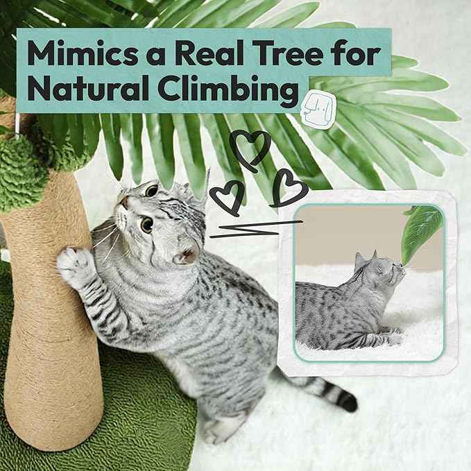 Cat Scratching Post 33 Inch with Hanging Balls, Cat Scratcher for Indoor Kittens, Ultra Stable Base, Paw-Friendly Jute Material, S