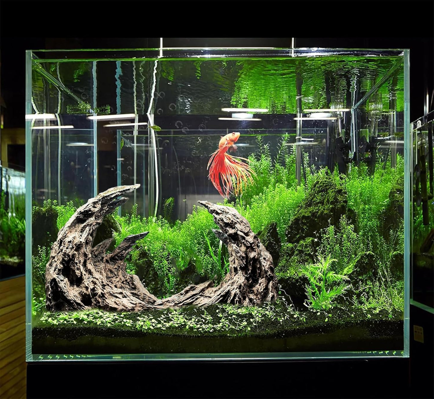 Novelsite Premium Large Sandstone Canyon Rock Formation - Lifelike Aquarium Decor for Fish Tank, 17" x 8.6" x 5" - Enhance Aquatic Landscape with Realistic Natural Look