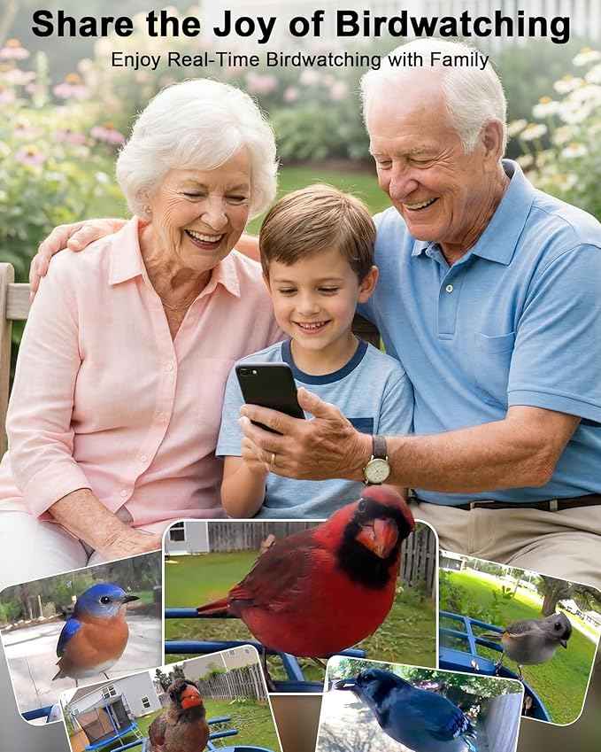 Bird Feeder with Camera Solar Powered : Smart Camera Bird Feeder 2K Live Feed Cam for Outdoor Backyard - Ai Identify Auto Capture Videos Pictures, Gifts for Birdlover Mom Dad, 2.4GHz WiFi