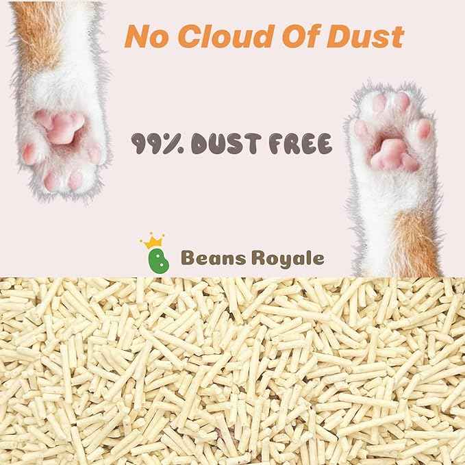 2pcs Pack (6L x 2) Tofu Cat Litter, Biodegradable, Clumping Kitty Litter, Flushable,Pea Fiber,Dust Free, Odor Control, Low Tracking, Lightweight