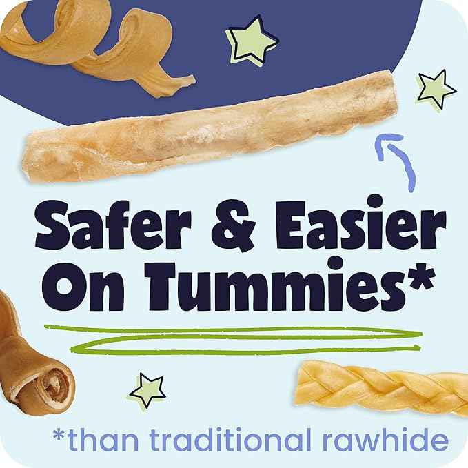 Pawstruck Natural Large Collagen Stick Springs for Dogs - Vet-Approved Long Lasting Alternative to Traditional Rawhide & Bully Sticks with Glucosamine & Chondroitin - 4 Pack - Packaging May Vary