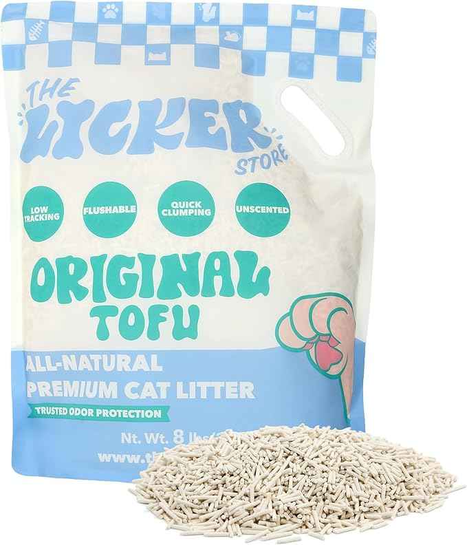 CLR3008A Ultra Absorbent Fast Clumping, Flushable, Natural Ingredient, Odor Control, Low Dust and Low Tracking Tofu Cat Litter, 8 lbs
