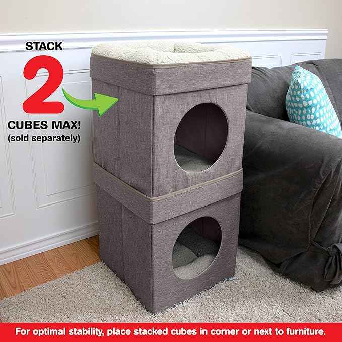 Kitty City Indoor Cat Cube Furniture, Tan Cube
