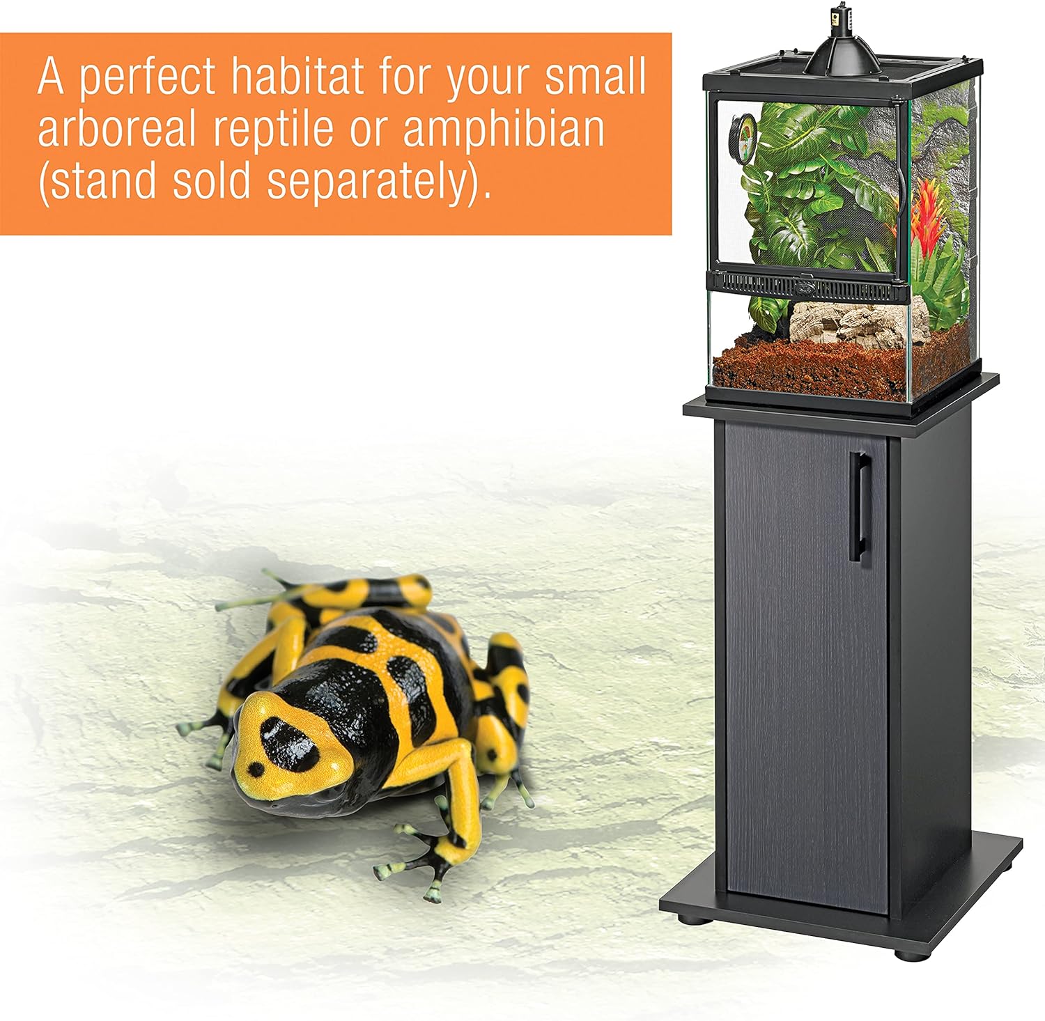 Zilla 11 Gallon Glass Tropical Vertical Habitat Starter Kit for Small Tree Dwelling Reptiles & Amphibians - FurryFun