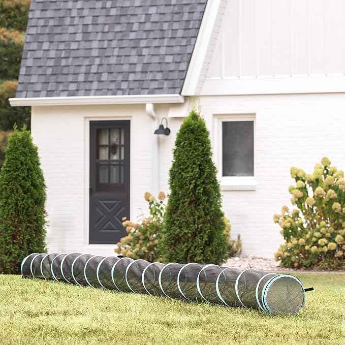 Kitty City Catio Outdoor 20' Cat Tunnel – 20‑Foot Cat‑Sized Play Tunnel, 11” Diameter, Modular Catio Connector for Cats & Small Pets