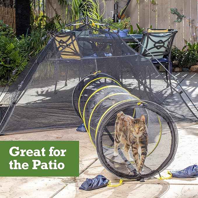 Outback Jack Outdoor Cat Enclosures for Indoor Cats (Portable Cat Tent, Outdoor Cat Tent, Cat Tunnel, and Playhouse) Play Tents for Cats, Outside Enclosure (Kitty Compound Play House)
