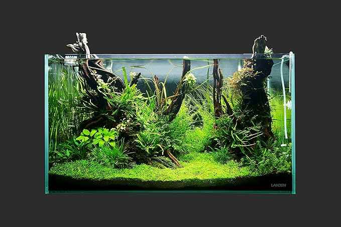 LANDEN 90P 44 Gallon Rimless Low Iron Aquarium Tank, W35.4 x D17.7 × H17.7in (90cm x 45cm x 45cm) 10mm Thickness with Black Nano Foam Leveling mat Included