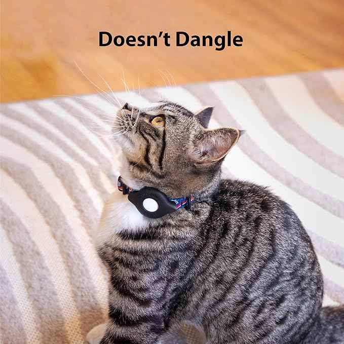 AirTag Cat Collar Mount - TagVault™ - The Secure & Compact AirTag Holder for Cats | Doesn't Dangle, for Small Dogs Too | Elevation Lab