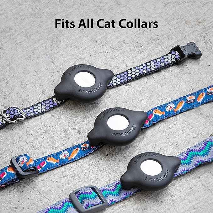 AirTag Cat Collar Mount - TagVault™ - The Secure & Compact AirTag Holder for Cats | Doesn't Dangle, for Small Dogs Too | Elevation Lab (4 Pack)