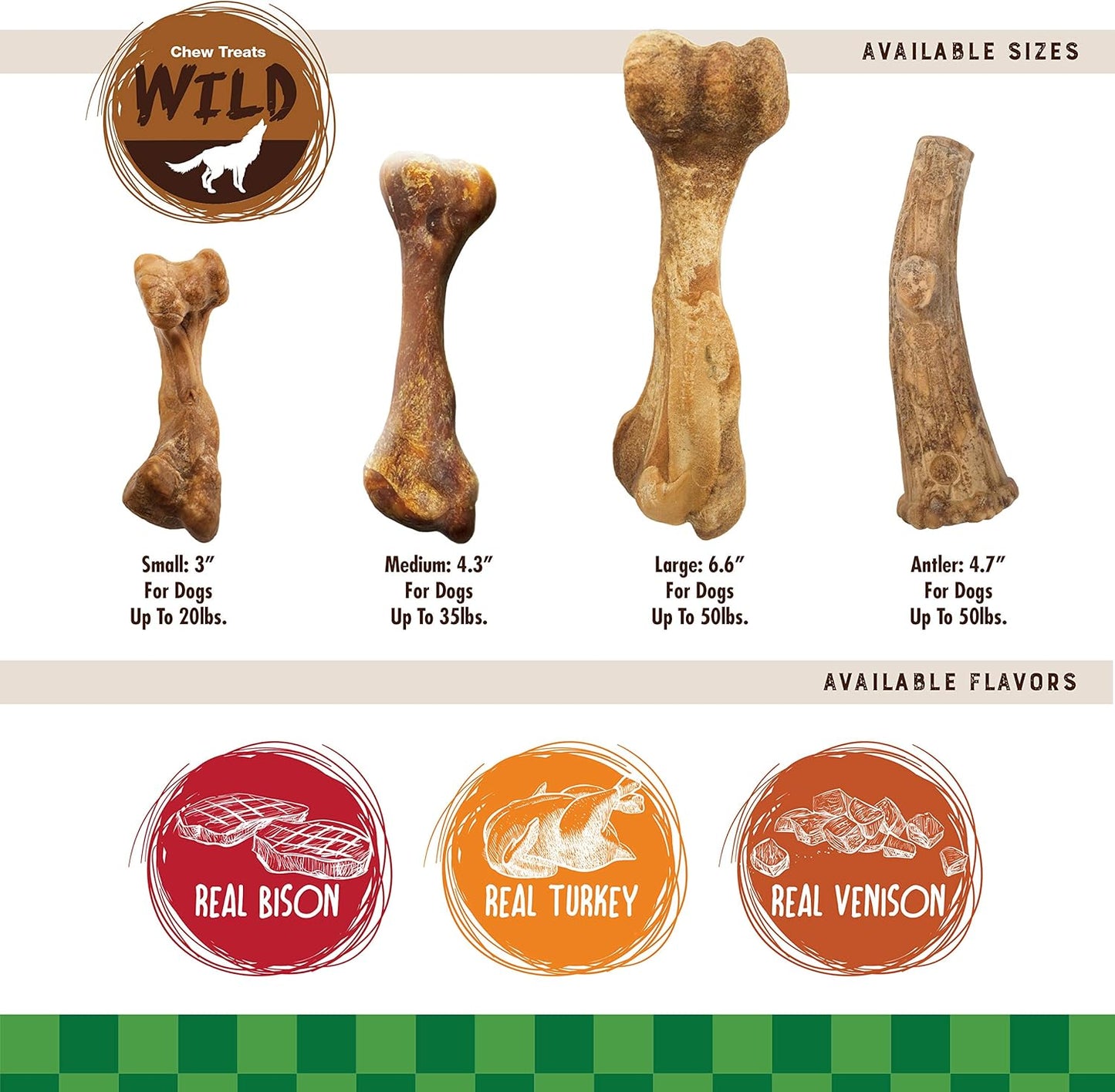 Nylabone Healthy Edibles Wild Natural Long-Lasting Bison Flavor Bone Chew Treats for Dogs, Small (16 Count) (Pack of 2)