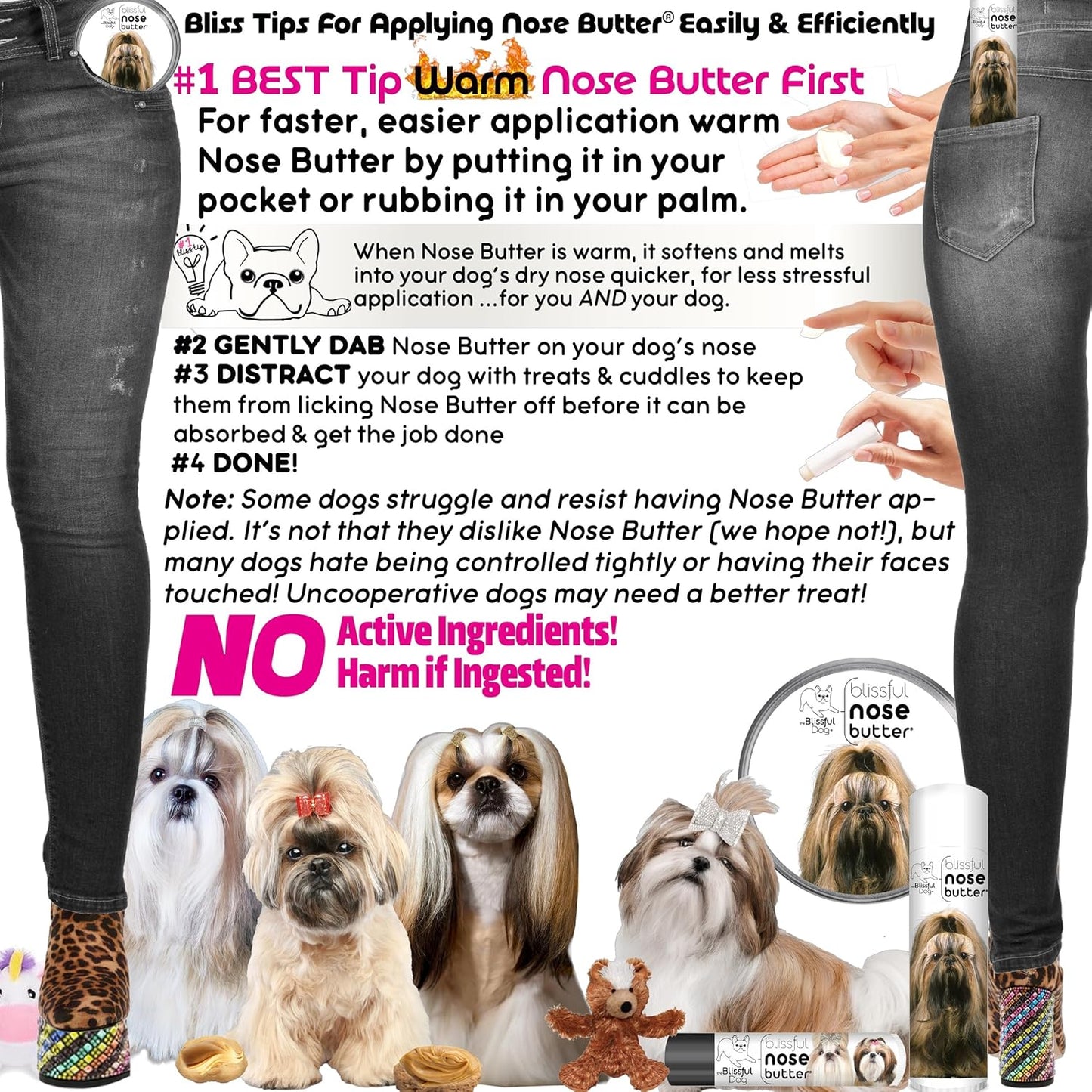 The Blissful Dog Shih Tzu Unscented Nose Butter, 0.15-Ounce