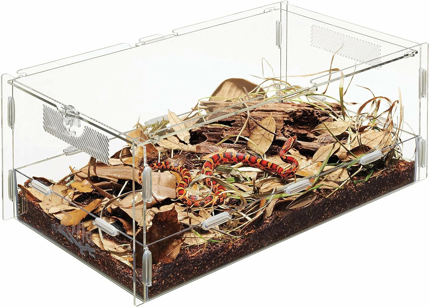Zilla Micro Habitat Terrarium, Terrestrial, with Locking Latch, for Isopods, Spiders, Insects, Large - FurryFun