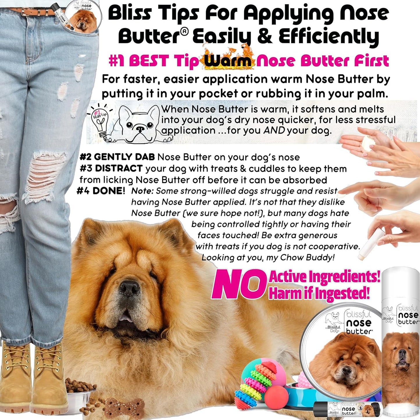 The Blissful Dog Chow Unscented Nose Butter, 0.15 oz