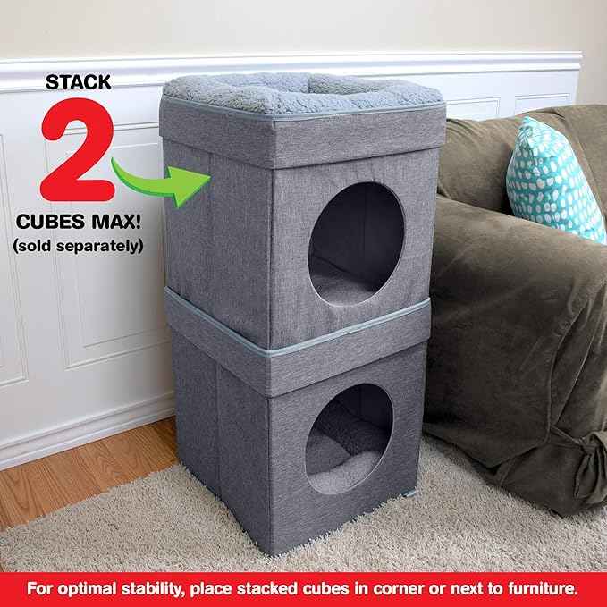 Kitty City Indoor Cat Cube Furniture, Gray Cube